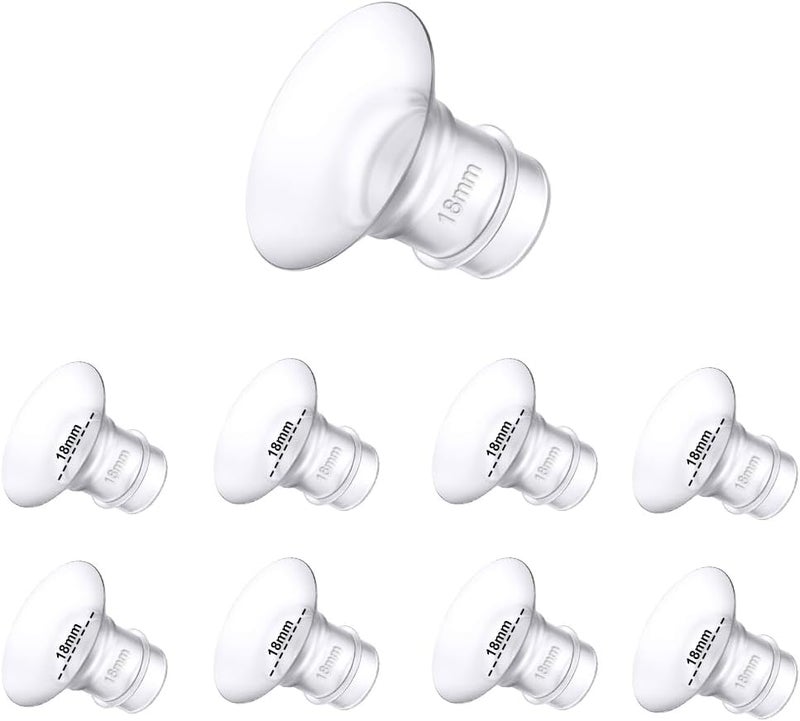 Trymall Flange Inserts 18mm 8PCS,Wearable Breast Pump Parts Compatible with Momcozy S12 pro/S9 pro/S12/S9/Medela/Spectra/TSRETE 24mm Breast Pump Shields/Flanges,Reduce 24mm Nipple Tunnel Down to 18mm - Image 1
